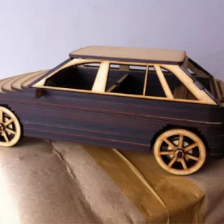 laser cut wooden 3d puzzle car