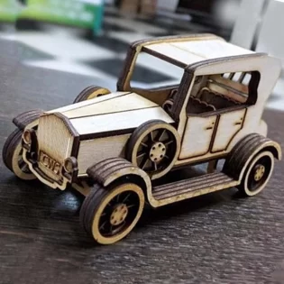 laser cut wooden 3d puzzle ford car