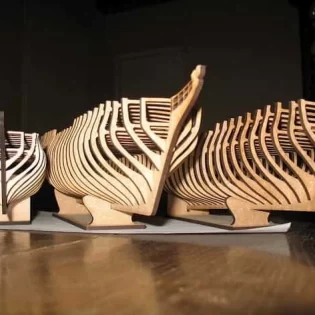 laser cut wooden 3d ship for room