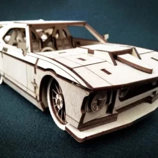 laser cut wooden Chevrolet Camaro 3d model puzzle k_2