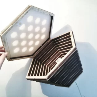 laser cut wooden hanging lamp