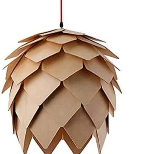 laser cut wooden hanging lamp bump modern