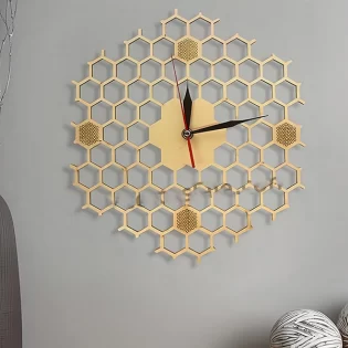 laser cut wooden honeycomb wall