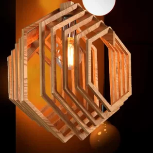 laser cut wooden pendant hanging