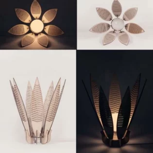 laser cut wooden puzzle decorative lamp shade plywood hanging