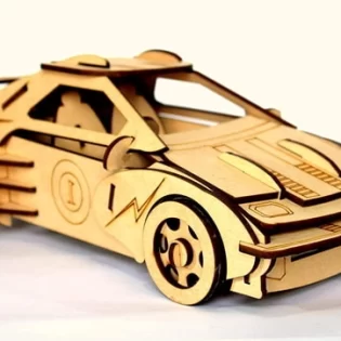 laser cut wooden puzzle racing car toy _3