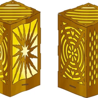 luminaria night light lamp laser cut