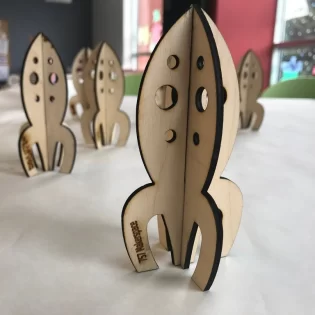 Mini rocket ship laser cut