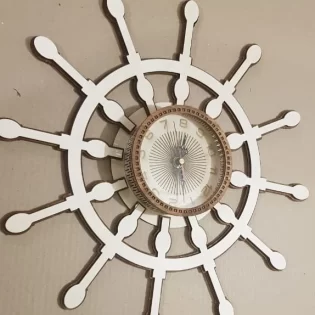 Ships helm wall clock