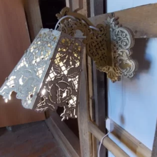 wooden decorative wall lamp