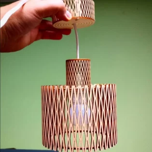 wooden hanging lamp laser cutting