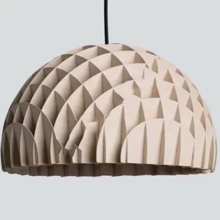 wooden parametric hanging lamp