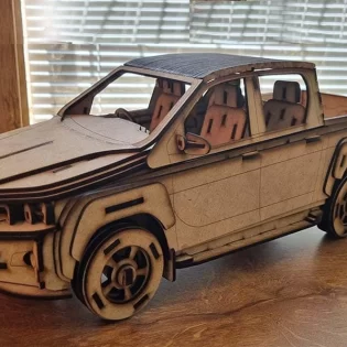 wooden Toyota Hilux 3d puzzle toy model