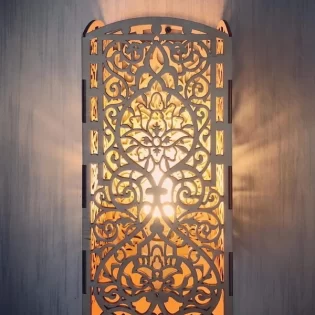 wooden wall lamp laser cut