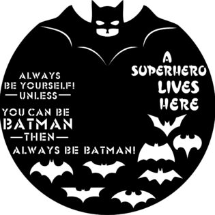 Batman Vinyl Clock Laser Cut