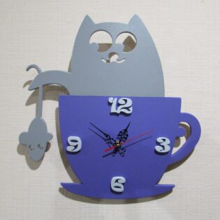 Cat Laser Cut Clock