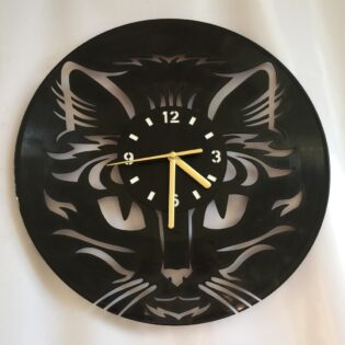 Cat Face Wall Clock Laser Cut