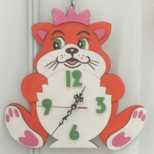 Clock with Cat Laser Cut
