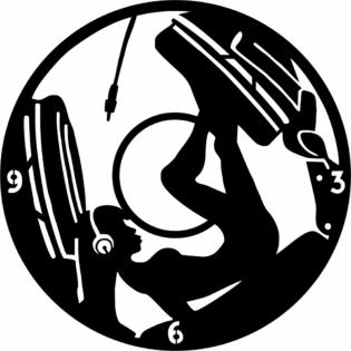 Girl DJ Music Headphones Clock Vinyl Record