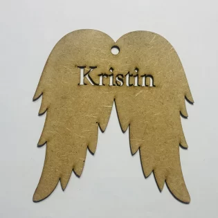 Laser Cut Angel Wings Christmas Ornament
