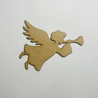 Laser Cut Christmas Angel Shape Wood Craft Cutout