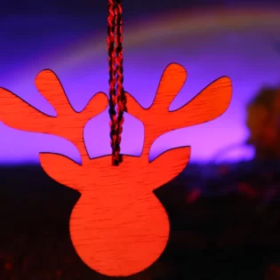 Laser Cut Christmas Reindeer Head Ornament Blank Unfinished Wood