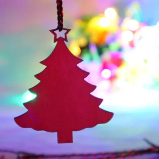 Laser Cut Christmas Tree Wooden Blank Shape Hanging Ornament