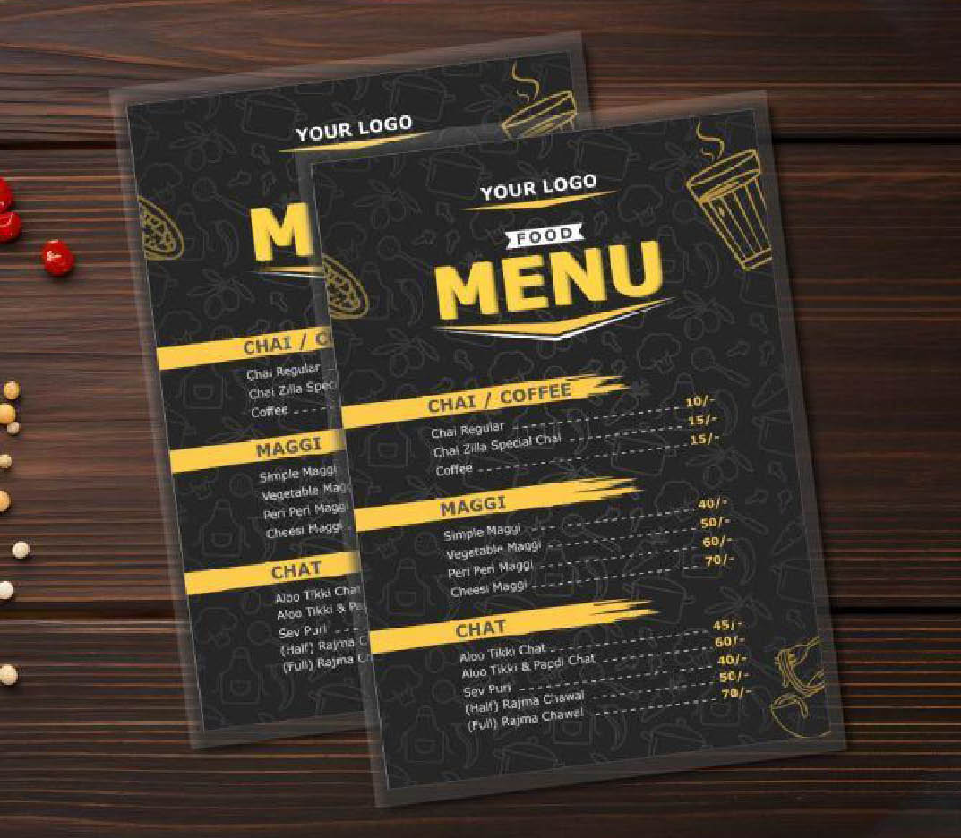 Takeaway menu printing Gurgaon