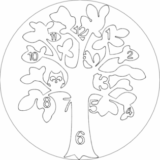Albero Clock Laser Cut