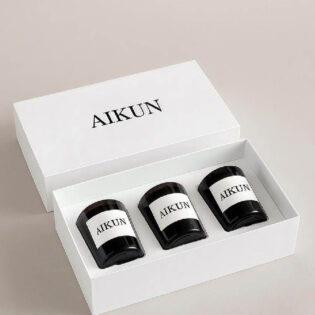 Candle Gift Set with scented soy wax candles in premium gift box