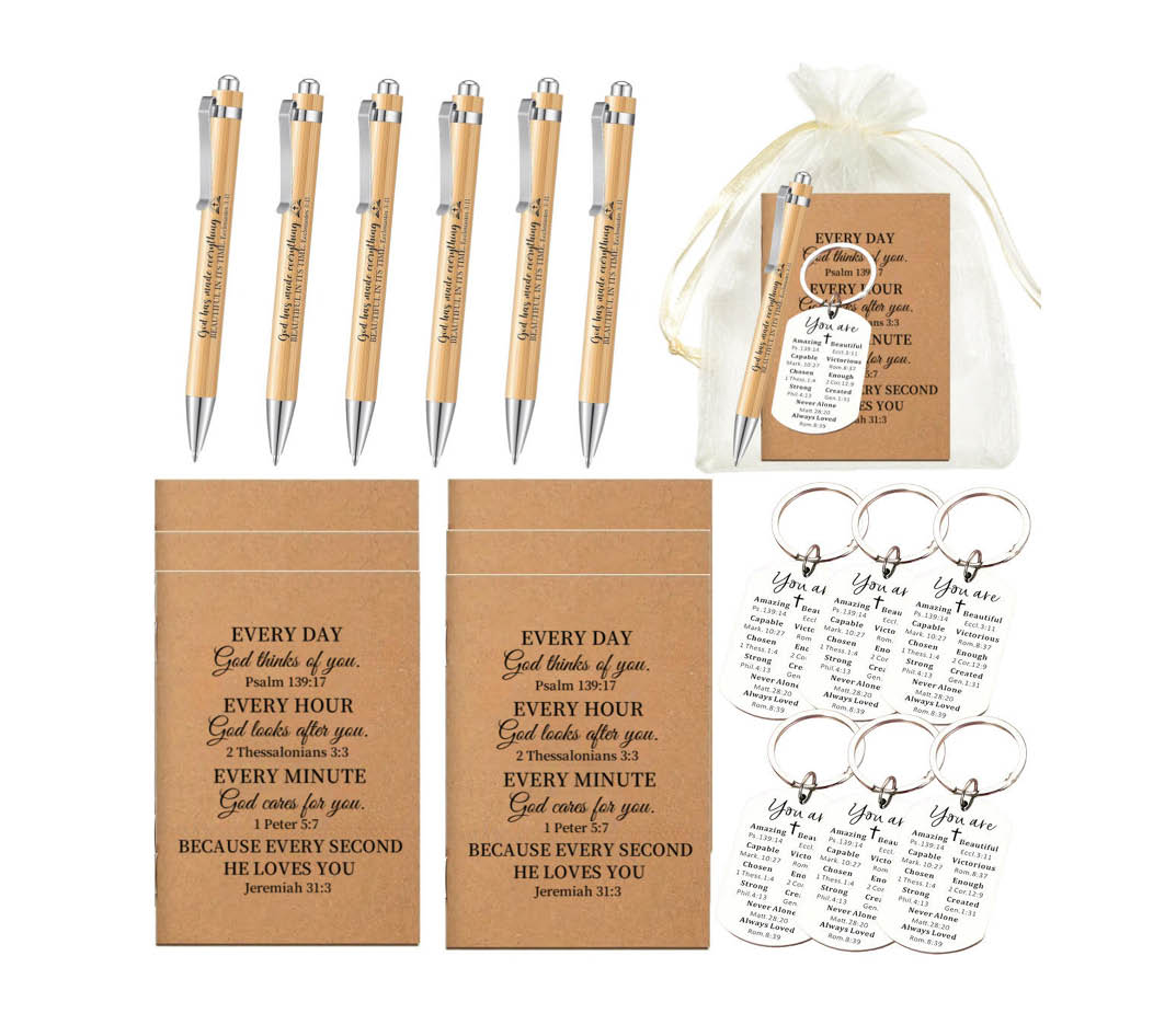 Corporate Notebook, Pen & Keychain Gift Set Corporate notebook, pen and keychain gift set packed in a presentation box for employee and client gifting