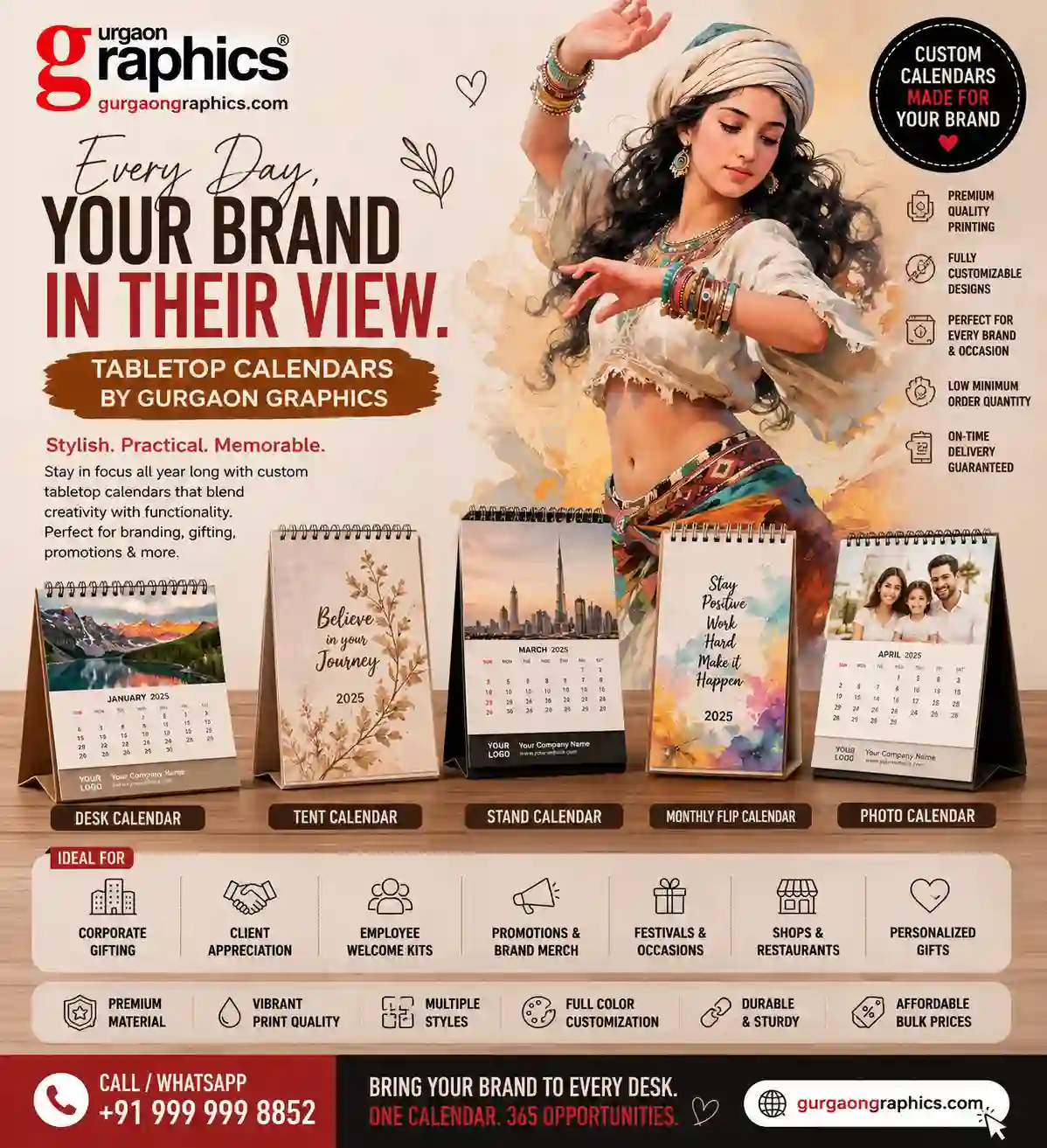 Custom Desktop Calendars, Table Calendars & Wall Calendars by Gurgaon Graphics