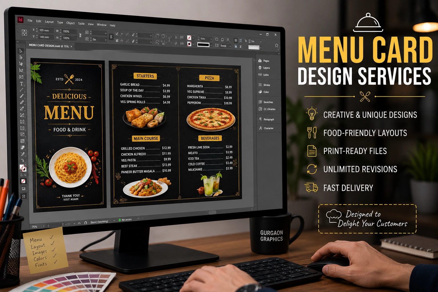 Menu Card Design Services Web