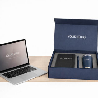 employee welcome kit with notebook tumbler and pen in premium gift box