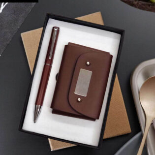 pen and card holder gift set for corporate gifting