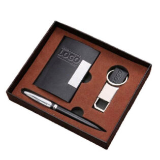 card holder pen and keychain gift set for corporate gifting