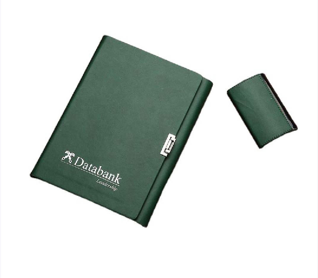 Executive Green Notebook Gift Set with Pen & Keychain executive green notebook gift set with pen keychain and card holder for corporate gifting