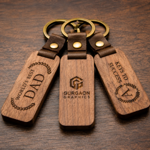 Laser engraving on wooden corporate gift