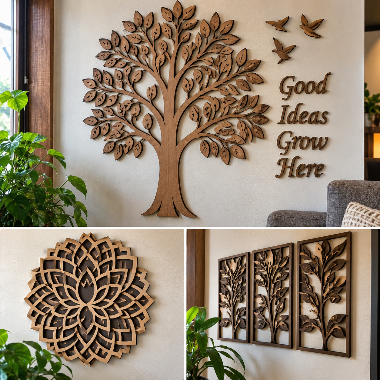 MDF laser cut wall decor design