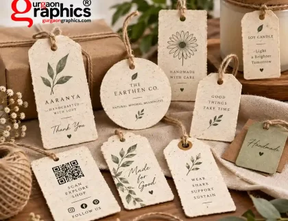 handmade paper tags by gurgaon graphics