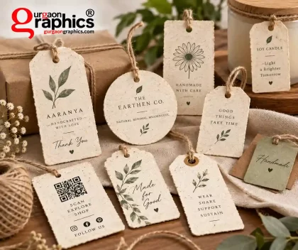 handmade paper tags by gurgaon graphics