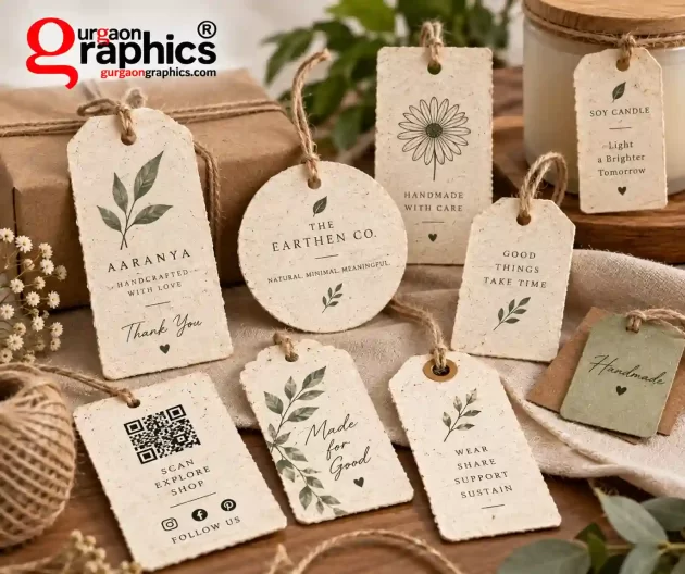 handmade paper tags by gurgaon graphics